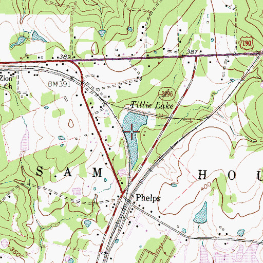 Topographic Map of Tillie Lake, TX