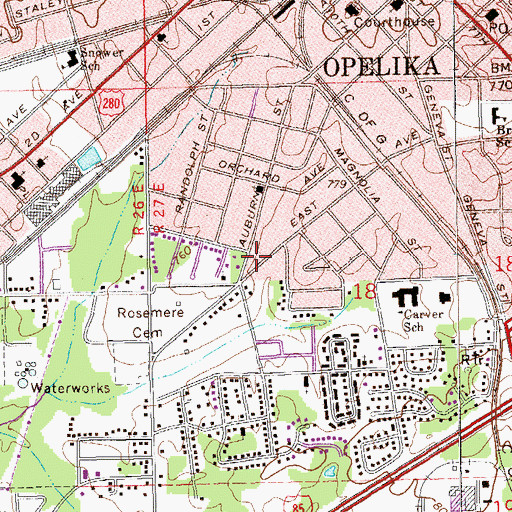 Topographic Map of Saint James Baptist Church, AL