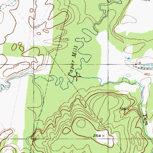 Topographic Map of Tom Creek, TX