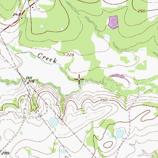 Topographic Map of Town Creek, TX