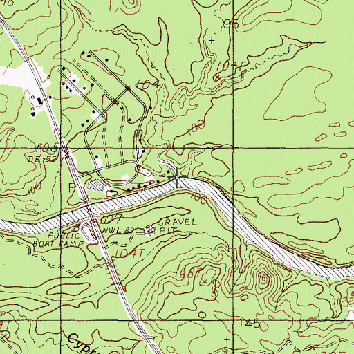 Topographic Map of Trout Creek, TX