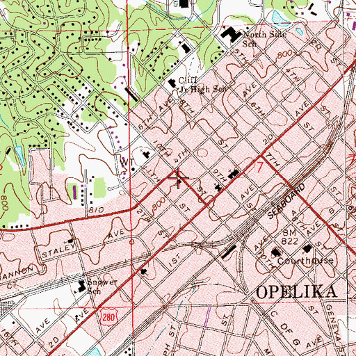 Topographic Map of Saint Marys Catholic Church, AL