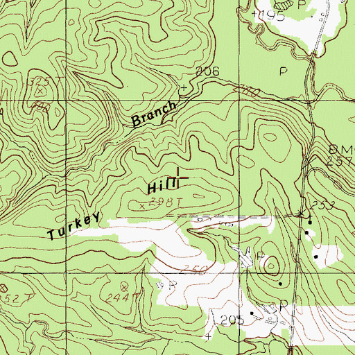 Topographic Map of Turkey Hill, TX