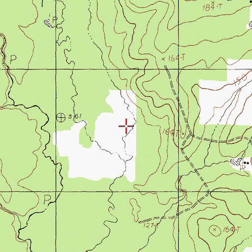 Topographic Map of Turpentine Creek, TX