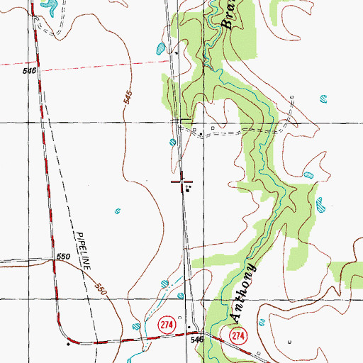 Topographic Map of Union Church, TX