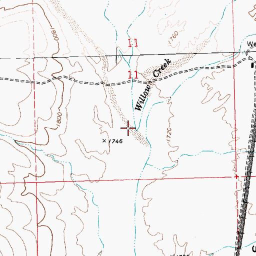 Topographic Map of Willow Creek, AZ