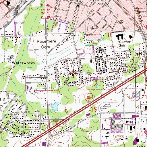 Topographic Map of Saint Paul Methodist Church, AL