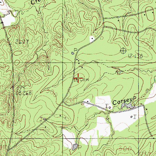 Topographic Map of Vickers Cemetery, TX