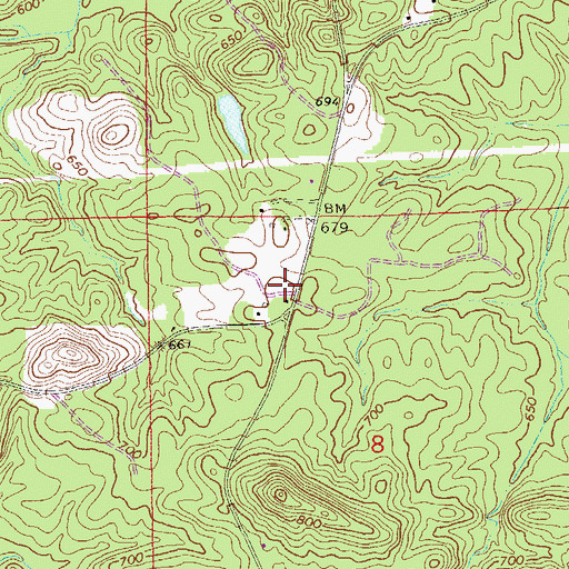 Topographic Map of Saint Peter Church (historical), AL