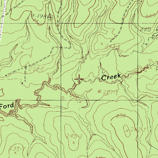 Topographic Map of Walker Creek, TX