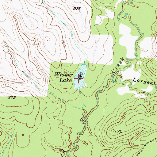 Topographic Map of Walker Lake, TX