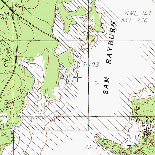 Topographic Map of Ware Branch, TX
