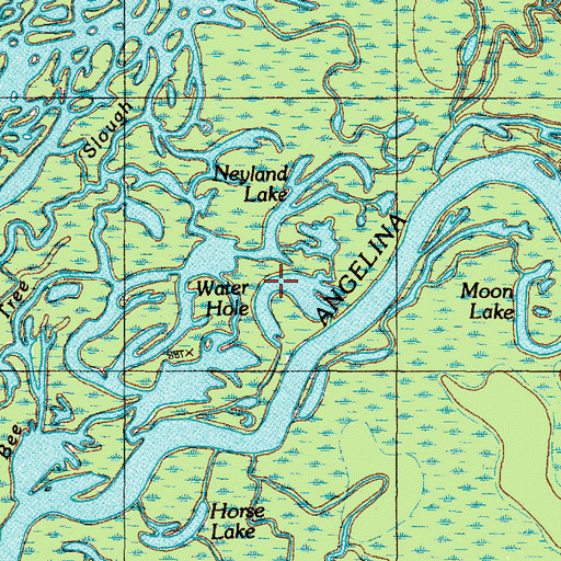 Topographic Map of Water Hole, TX