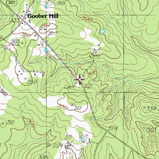 Topographic Map of West Hamilton Church, TX