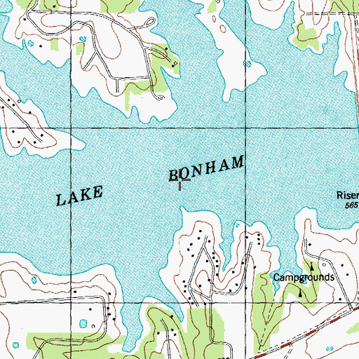Topographic Map of West Oakland Branch, TX