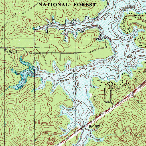 Topographic Map of West Prong Indian Creek, TX