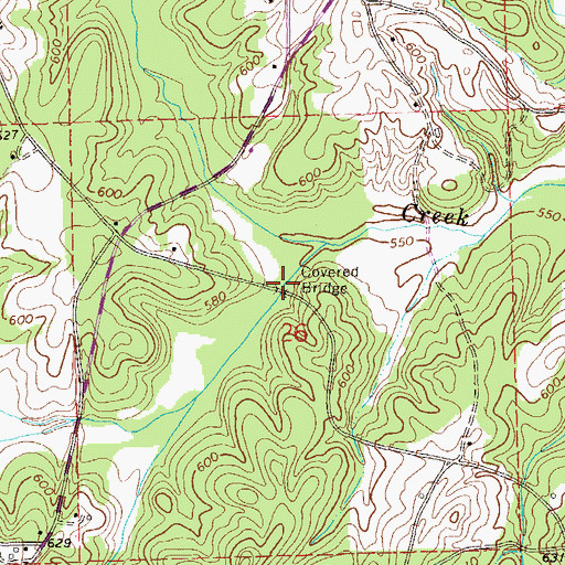 Topographic Map of Salem-Shotwell Covered Bridge, AL