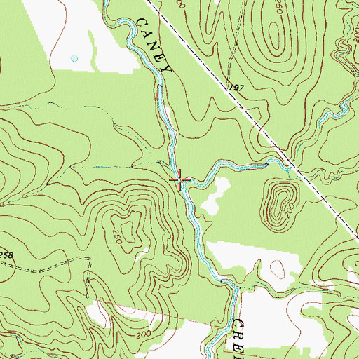 Topographic Map of White Oak Creek, TX