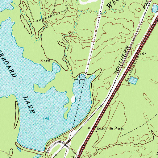 Topographic Map of White Oak Creek, TX