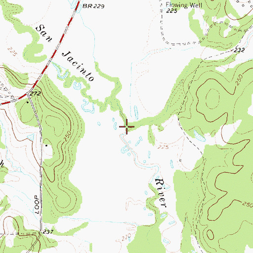 Topographic Map of White Oak Creek, TX