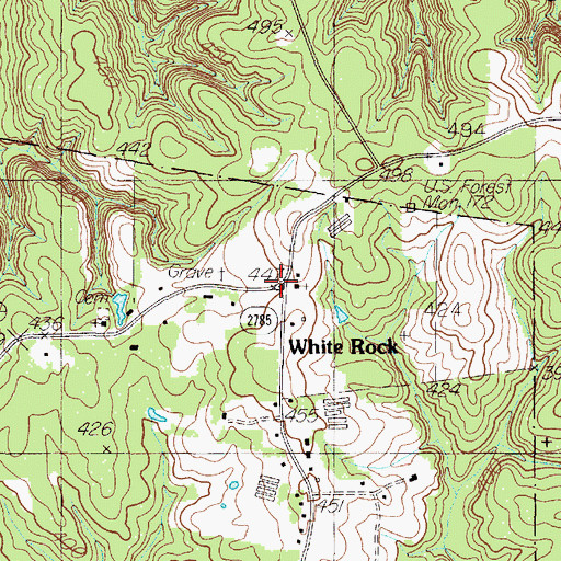 Topographic Map of White Rock, TX