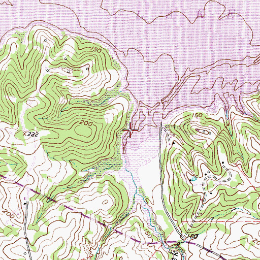 Topographic Map of Williams Creek, TX