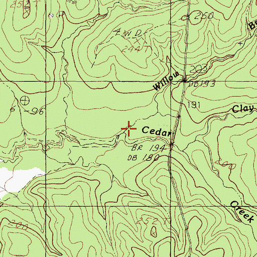 Topographic Map of Willow Branch, TX