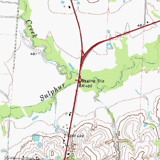 Topographic Map of Willow Oak Creek, TX