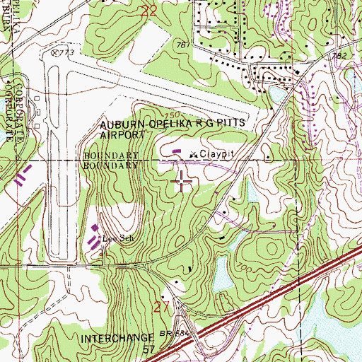 Topographic Map of Scott Industrial Park, AL