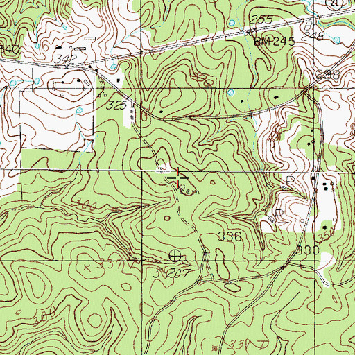 Topographic Map of Woolam Cemetery, TX