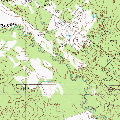 Topographic Map of Wooten Creek, TX