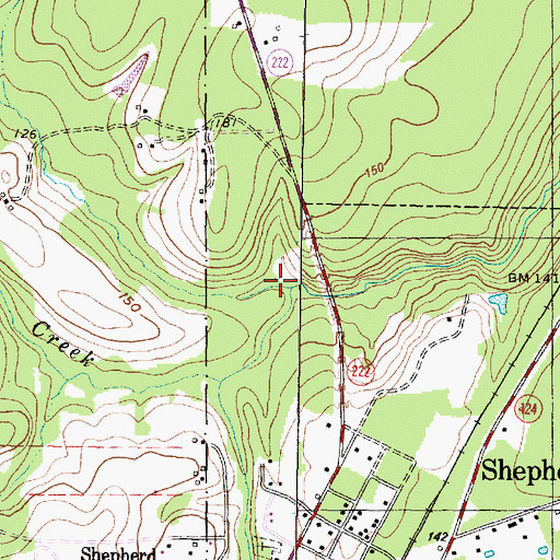 Topographic Map of Yates Creek, TX