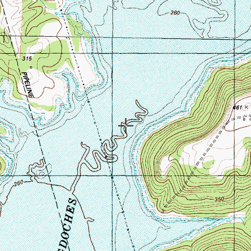 Topographic Map of Yellow Bank Creek, TX