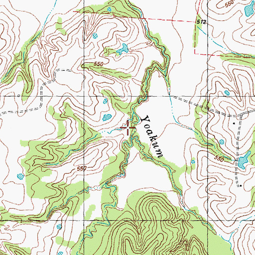 Topographic Map of Yoakum Creek, TX