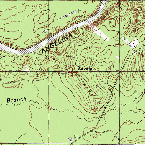 Topographic Map of Zavala, TX