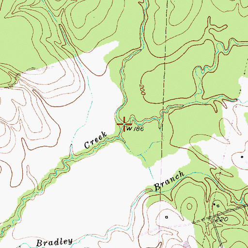 Topographic Map of Zed Creek, TX