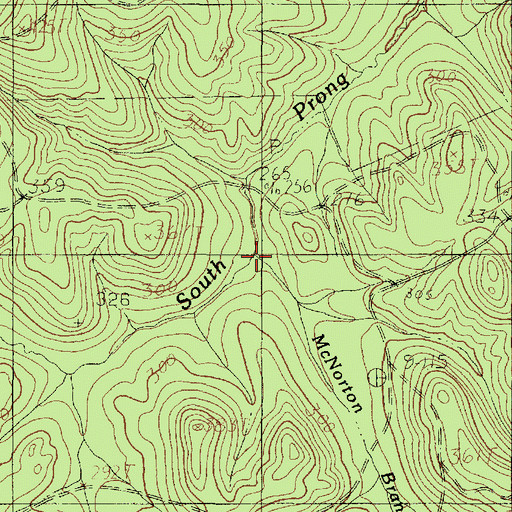 Topographic Map of McNorton Branch, TX