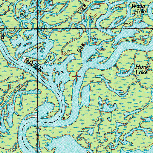 Topographic Map of Angelina River, TX