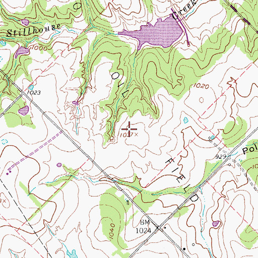 Topographic Map of Aries Caddo Oil Field, TX