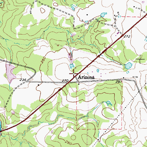Topographic Map of Arizona, TX