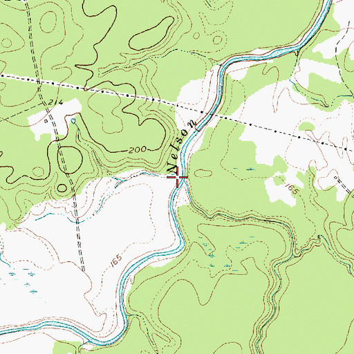 Topographic Map of Baldwin Creek, TX