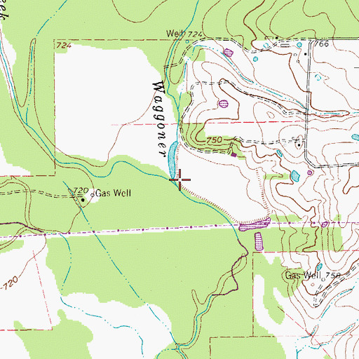 Topographic Map of Big Sandy Creek, TX