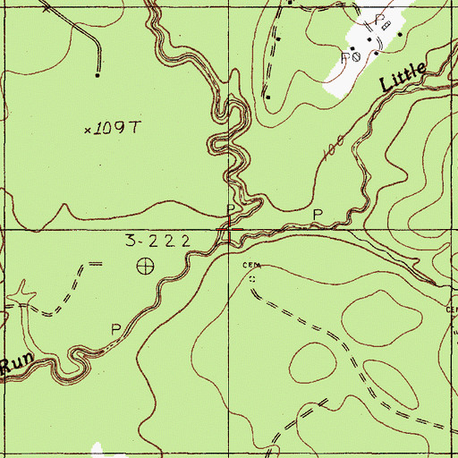 Topographic Map of Big Walnut Run, TX