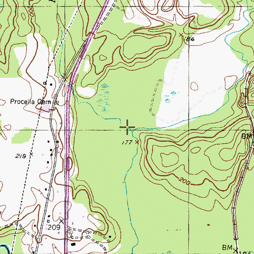 Topographic Map of Black Bayou, TX