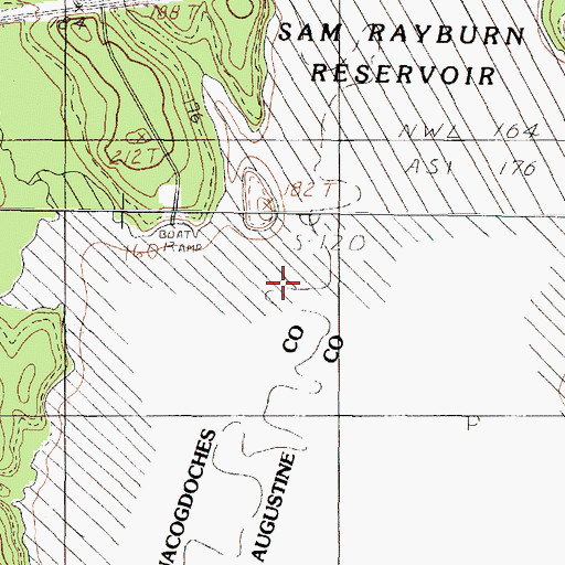 Topographic Map of Boggy Creek, TX