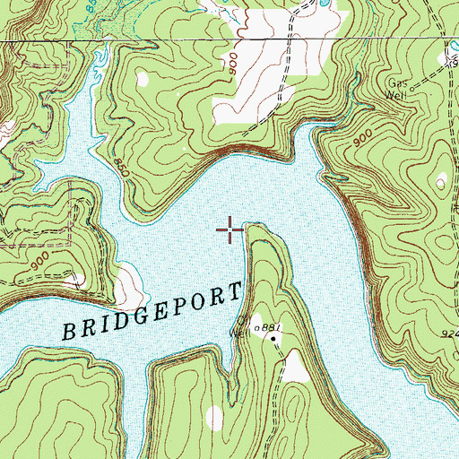 Topographic Map of Lake Bridgeport, TX