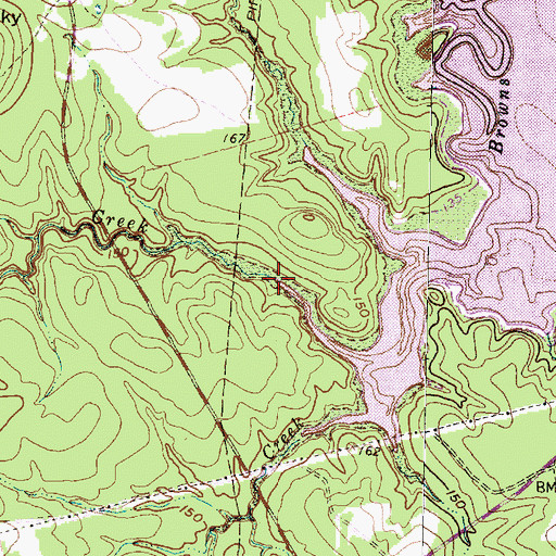 Topographic Map of Browns Creek, TX