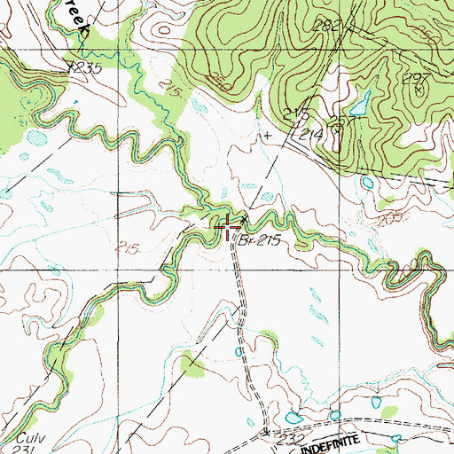 Topographic Map of Buckley Creek, TX