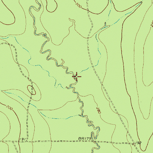 Topographic Map of Caney Creek, TX