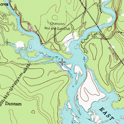 Topographic Map of Caney Creek, TX